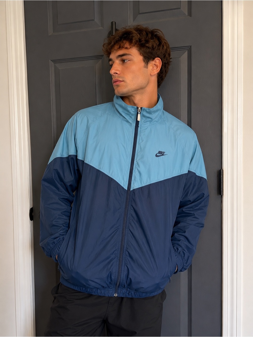 Nike Vintage Colorblock Windrunner Jacket XL - Blue/Navy